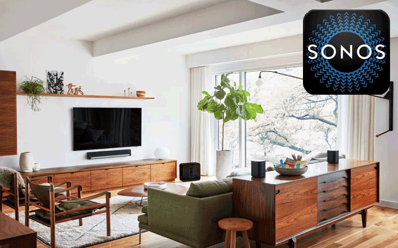 Sonos-højttalere i stue
